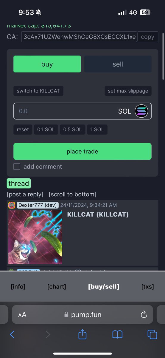 memecoinwrld's tweet photo. 3cAx71UZWehwMShCeG8XCsECCXL1xetQZNvokW76pump

#Killcat 

Looks good for a gamble https://t.co/bMxV22NlXJ
