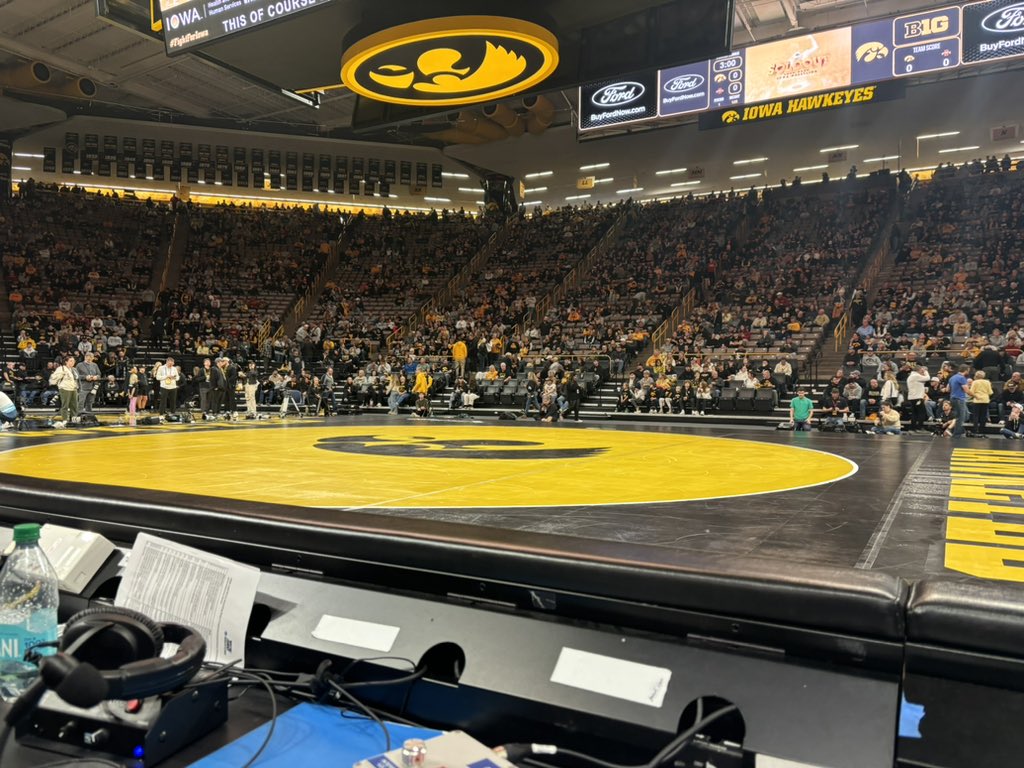 It’s happening here at Carver Hawkeye! It’s <a href="/CycloneWR/">Iowa State Wrestling</a> and the <a href="/Hawks_Wrestling/">Iowa Hawkeye Wrestling</a>. Join me and <a href="/TJKeepOn/">Tim Johnson</a> as well as <a href="/AdamReisetter/">AJ Reisetter</a> next on <a href="/BigTenPlus/">B1G+</a>!