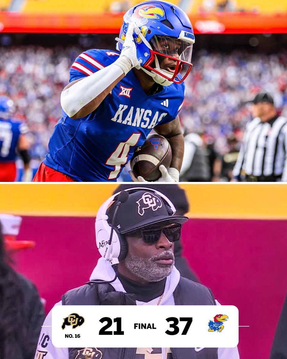 DEVIN NEAL AND KANSAS HAND NO. 16 COLORADO ITS THIRD LOSS OF THE SEASON‼️