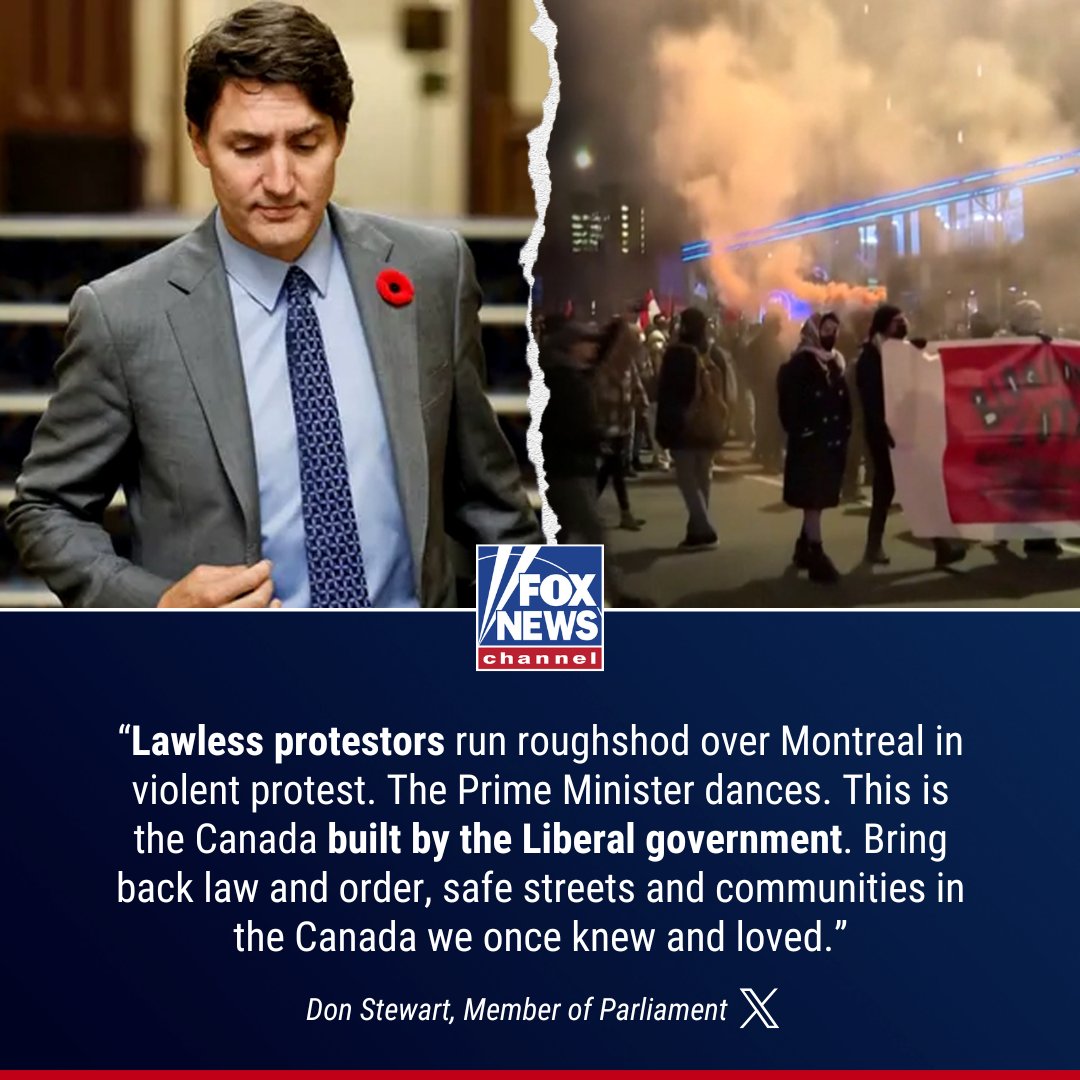 FoxNews's tweet image. ‘SWIFT’ BACKLASH: Video of Canadian Prime Minister Justin Trudeau dancing at a Taylor Swift concert while rioters clashed with police in Montreal has ignited outrage. trib.al/9pk8R30