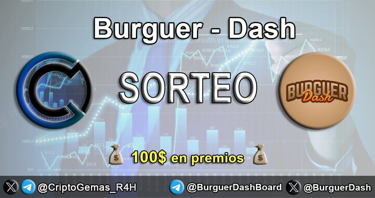 🎁 SORTEO de 100 $USDT 🎁

Nuevo sorteo de 100$ en colaboración con el proyecto #BurguerDash, un gran proyecto de #P2E

Para participar:

- Like y RT
- Seguir a <a href="/BurgerDash_/">Burger Dash</a>  
- Menciona a 3 amigos
- Unirte al grupo: t.me/BurguerDashBoa…

¡Mucha suerte! - Ganadores en 48h