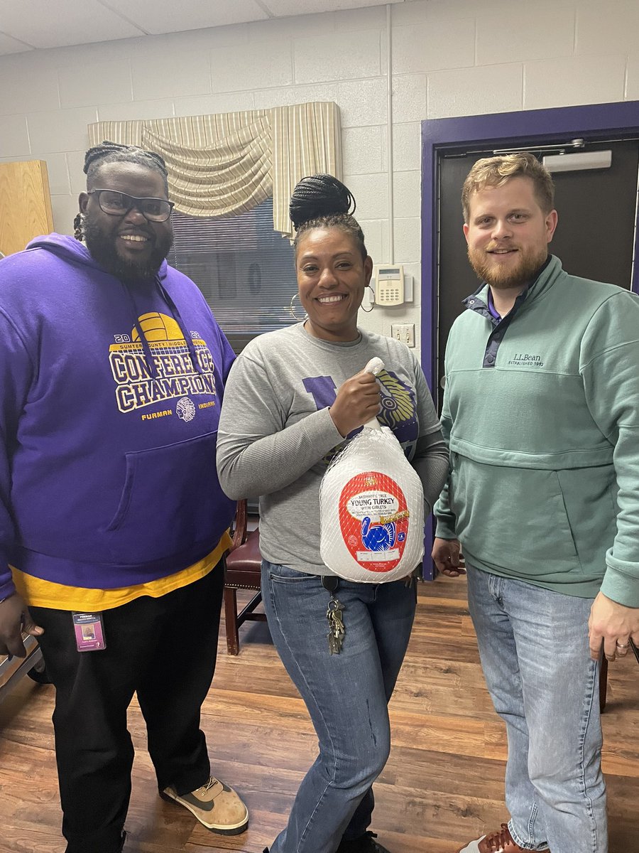 Shout out to our amazing assistant principals and coaches for their generosity! We hosted a “Turkeys &amp; Treats” giveaway drawing, and thanks to their donations, we had over 50 fantastic items including 12 turkeys and hams, pies and more! #SpreadingHolidayCheer This is #MyTribe