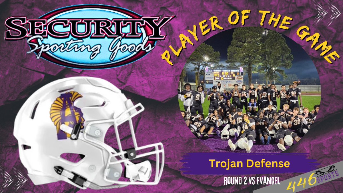 When you have 3 picks, including a Pick6 and completely dominate one of the highest scoring offenses in the state limiting them to just 6 points… the entire side of the ball earns of Security Sporting Goods Player of the Game for the Alexandria Trojans. Trojan Domination