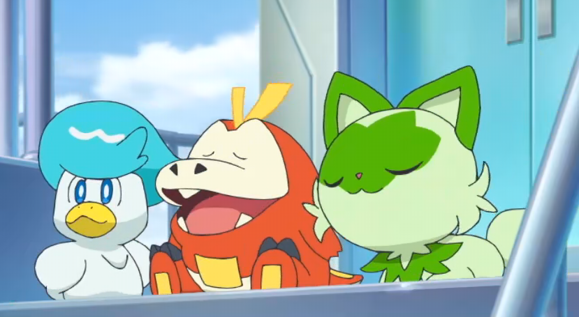 PokeditEs's tweet photo. Desconozco a partir de que episodio ocurre, pero la secuencia de títulos tiene a Sprigatito redibujado con la cabeza mas chica.
Antes // Después https://t.co/pLdcqyDDsa