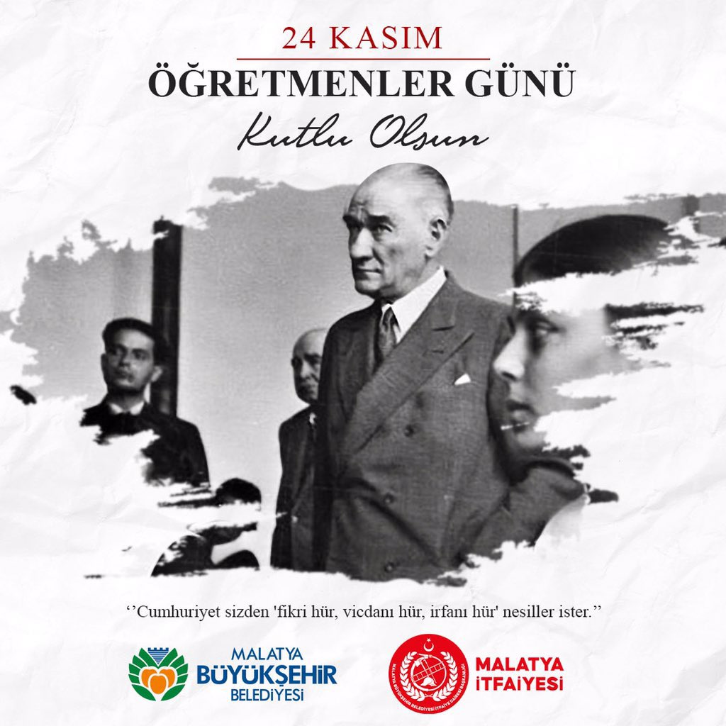 Başta şehit öğretmenlerimiz olmak üzere, tüm öğretmenlerimizin Öğretmenler Günü kutlu olsun.
#24Kasım