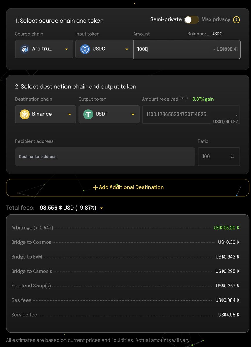 Lol i am trying to send 1000$ and receiving 1100$ in return. Damn haha loving this arbitrage 🔥.

Great job <a href="/Squid_Grow/">SquidGrow™</a> <a href="/SilentSwapcom/">SilentSwap.com</a> and my brother <a href="/Shibtoshi_SG/">Shibtoshi™</a> the man behind this. ❤️ 

Cant wait for December 9th 🤩