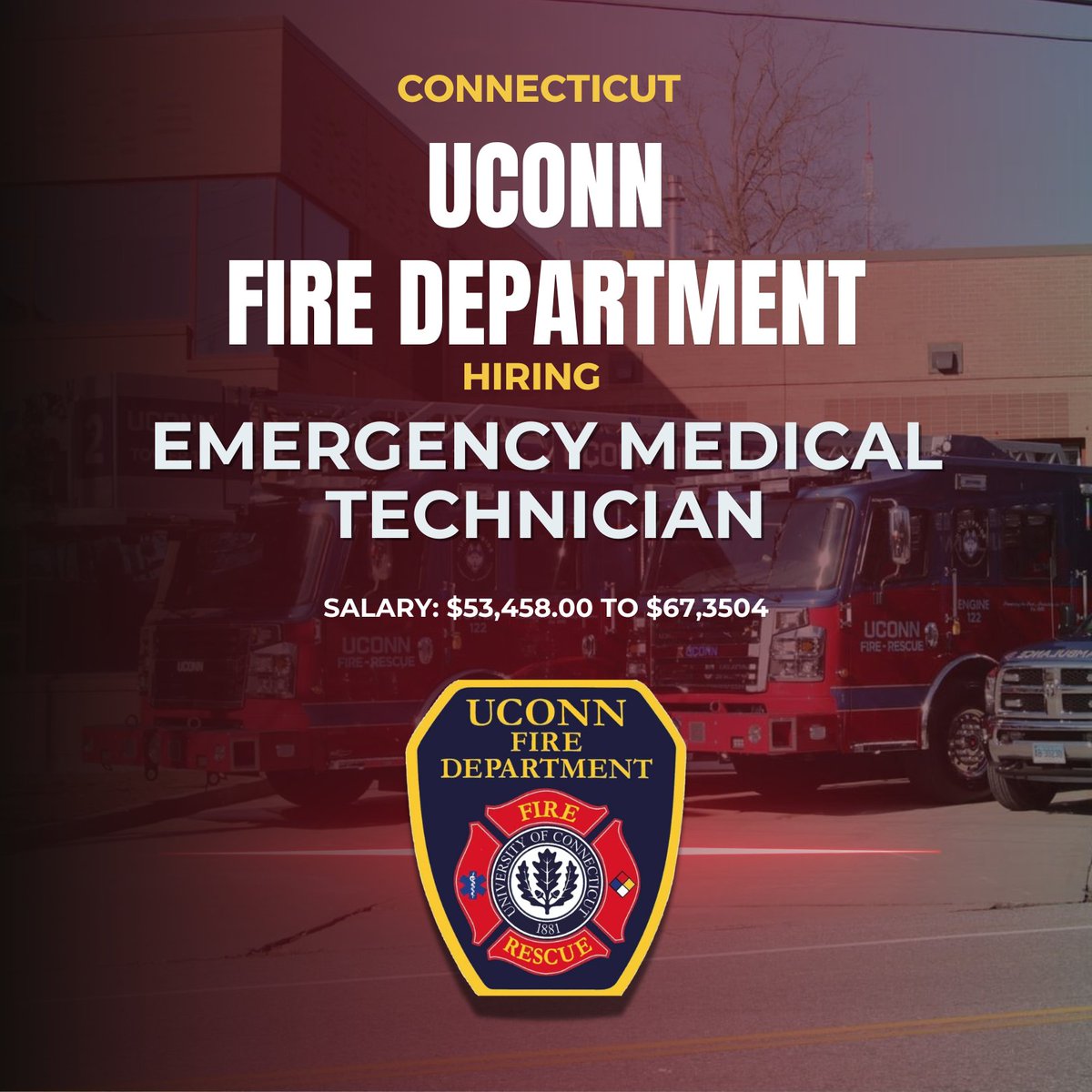 PoliceApp_Com's tweet image. 🚑 Now Hiring: Emergency Medical Technicians at UConn Health! 🚒

Apply Here: hubs.li/Q02Y-cxX0

#UConnHealth #EMTJobs