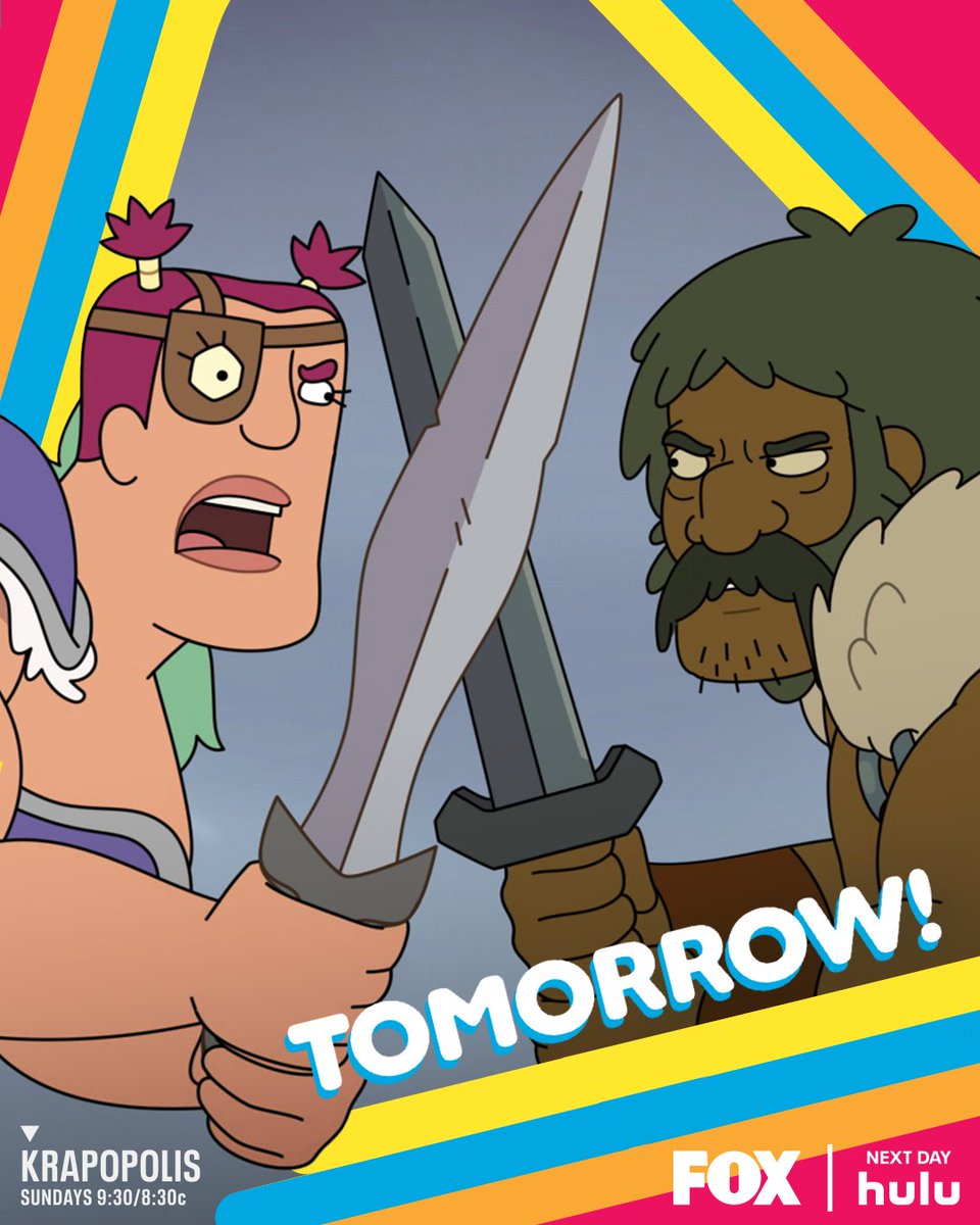 AniDom's tweet image. oh it's ON ⚔️

stupe fights her greatest duel yet on an all-new #krapopolis! sunday on @foxtv. next day on @hulu.