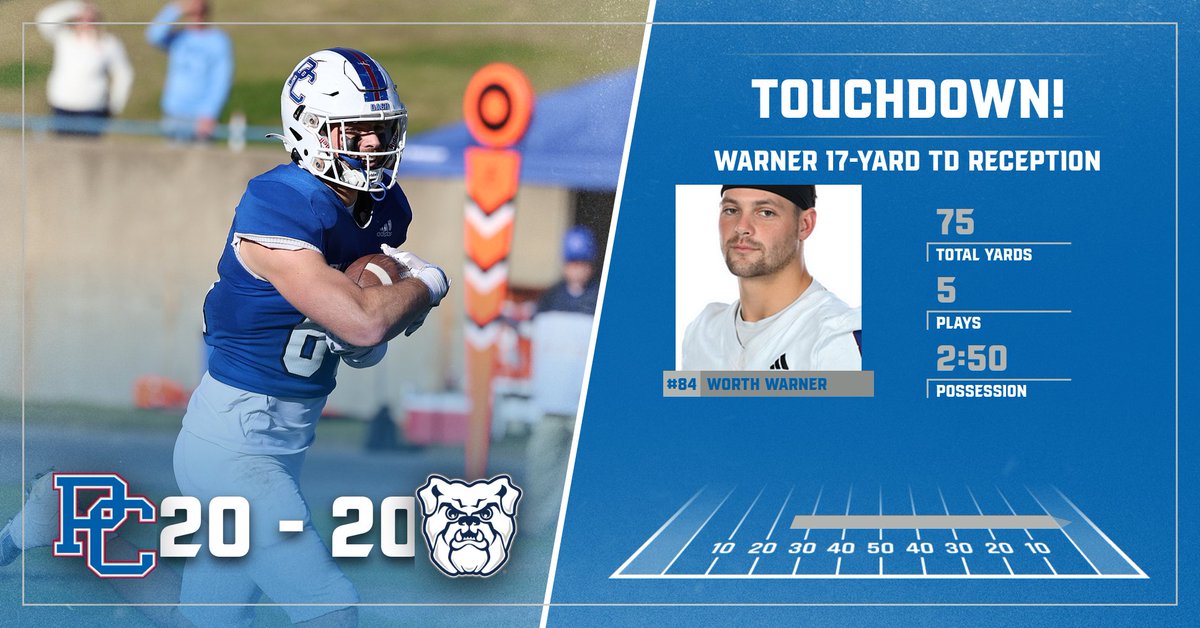 WARNER STRIKES AGAIN 💣💣

Tied ballgame at Bailey, mid-3rd quarter

#GoBlueHose