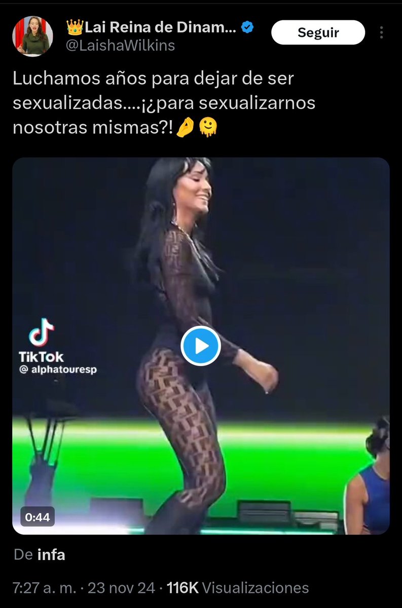 SoyLexMex's tweet photo. "Luchamos años para dejar de ser sexulaizadas..." ¿Ésta eres tú, amiga @LaishaWilkins? https://t.co/zMqiGWxZR1