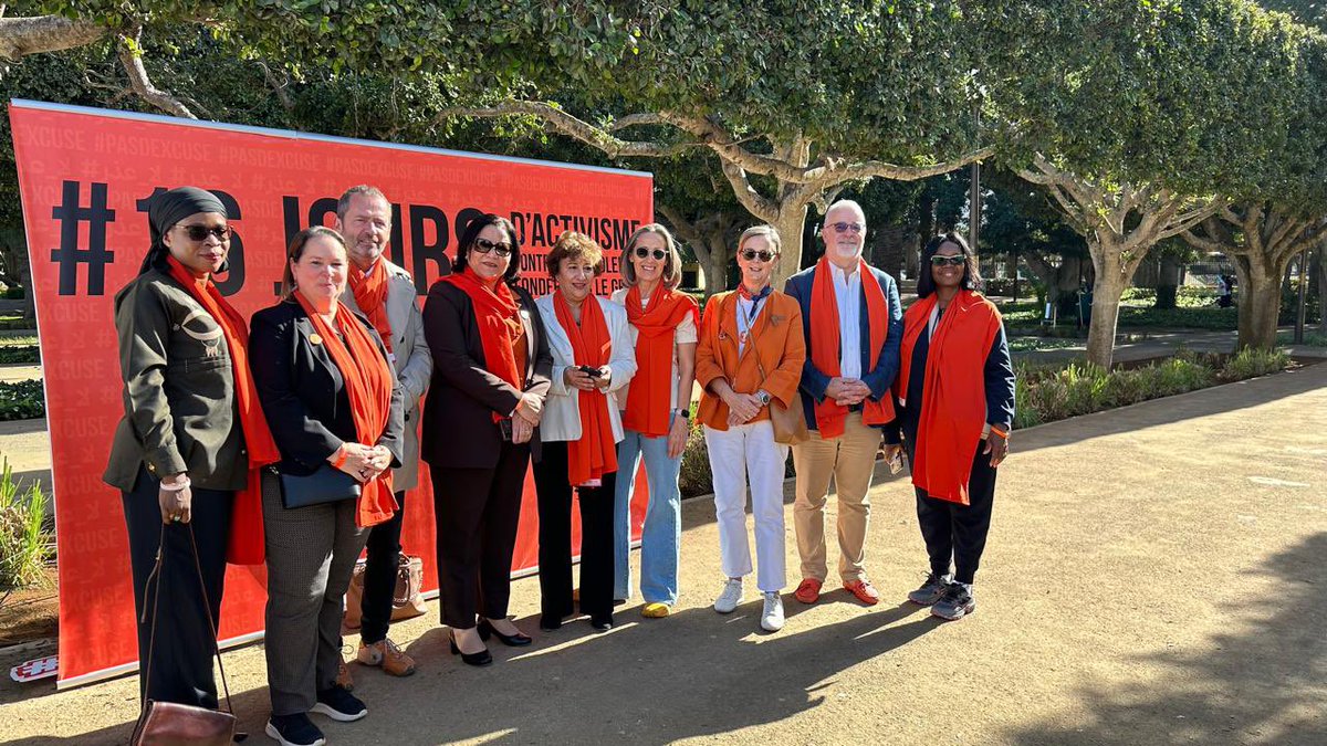 llombartpatUE's tweet photo. #ENDVAW 
#StopViolenceAgainstWomen Aujourd’hui à Rabat avec des représentants du Gouvernement du Maroc, des Nations Unies et des collègues Ambassadeurs je me joins à la campagne des 16 jours d’activisme contre les violences fondées sur le genre.
Toutes et tous ensemble 🤝 https://t.co/14Ai0w1j41