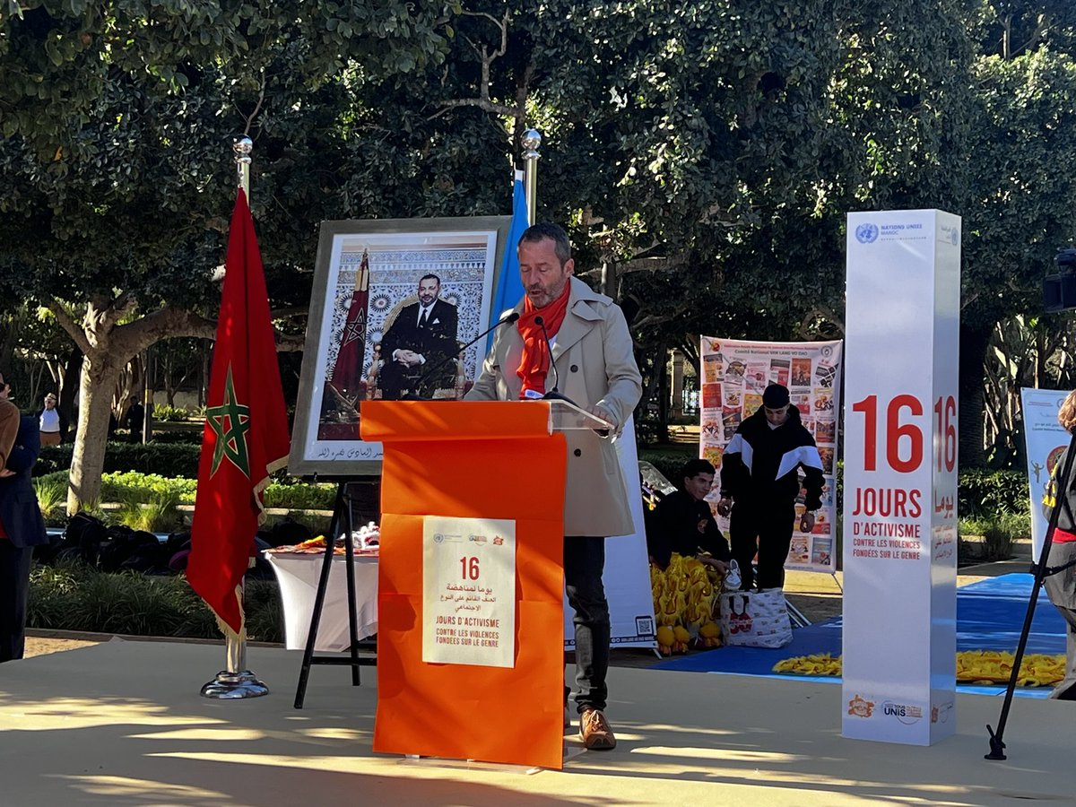 #ENDVAW 
#StopViolenceAgainstWomen Aujourd’hui à Rabat avec des représentants du Gouvernement du Maroc, des Nations Unies et des collègues Ambassadeurs je me joins à la campagne des 16 jours d’activisme contre les violences fondées sur le genre.
Toutes et tous ensemble 🤝
