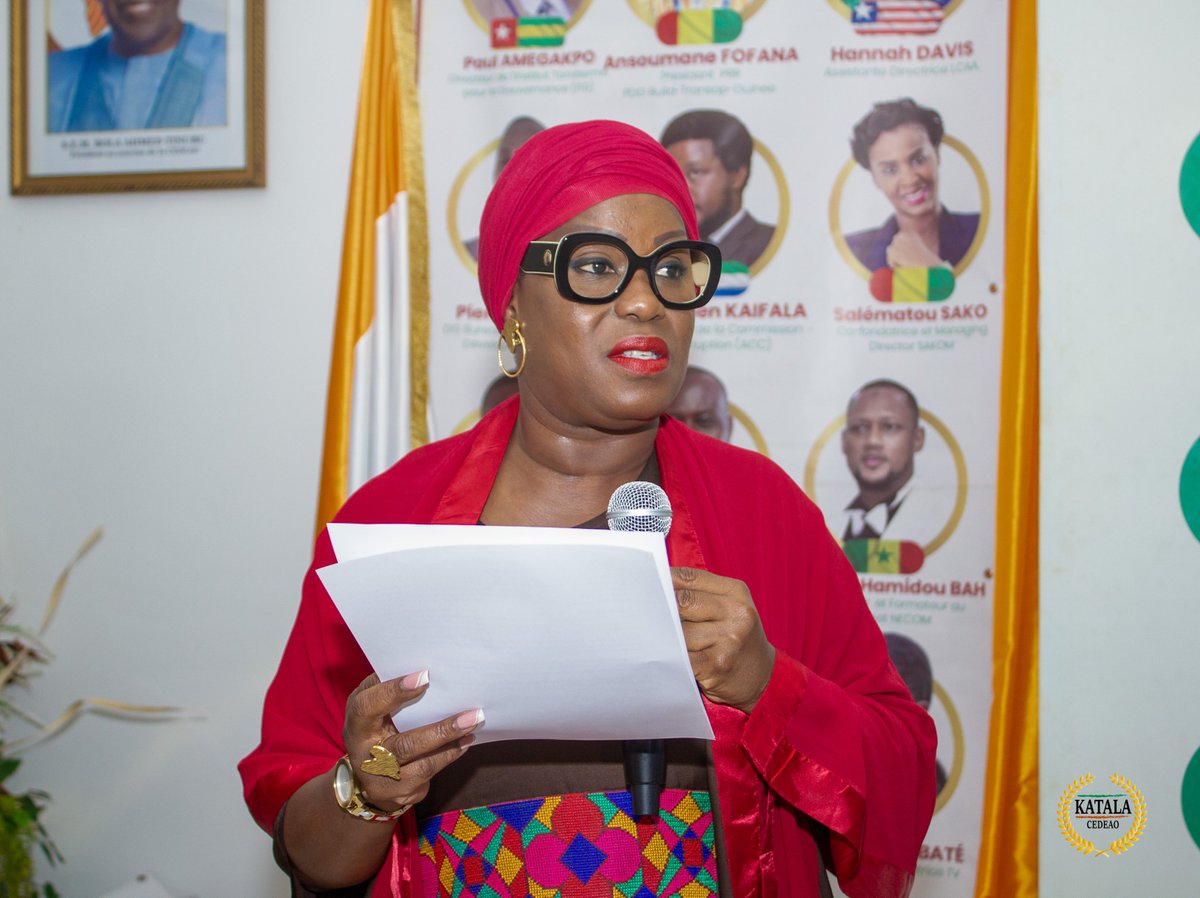 "...En tant que représentante de la CEDEAO en Côte d'Ivoire, je suis particulièrement fier de voir cet événement contribuer à la promotion de l'intégration régionale...»

Extrait de discours de la représentante résidente de la CEDEAO Madame Fanta Cissé
#KATALACEDEAO