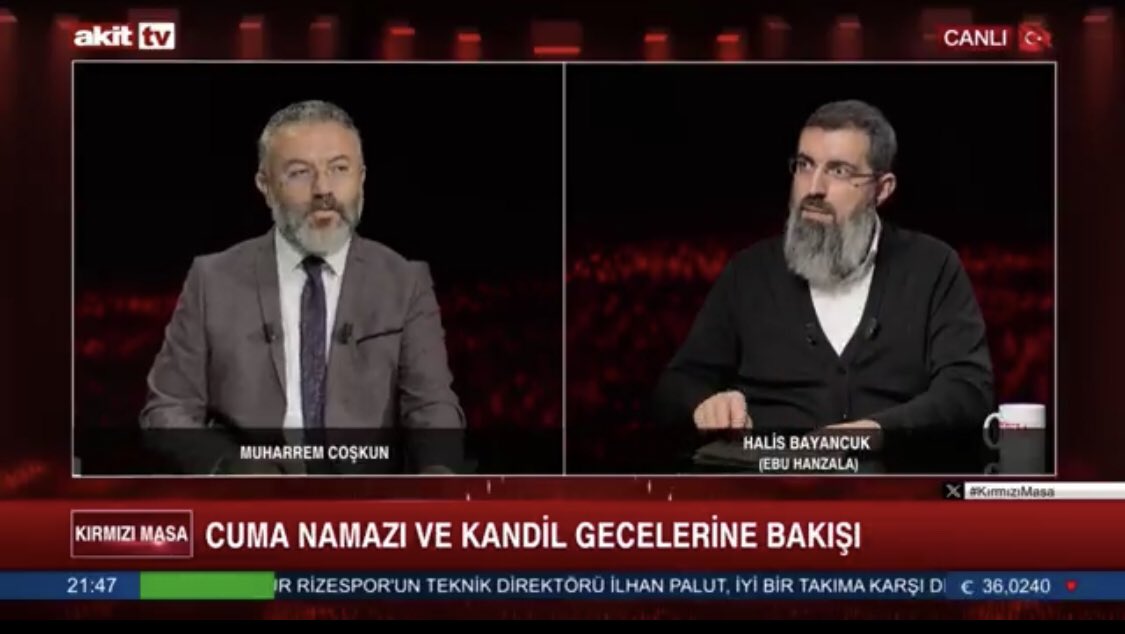 📌 Yayından Notlar

Halis Bayancuk Hoca: Allah Resulü (sav) bize tuvalet adabını öğretti de, İslam’ı yeryüzüne nasıl hakim kılabileceğimizi öğretmedi mi? Müşriklerin yönetimine dahil olup, İslam'ı yeryüzünde hakim kılmak Allah Resulü'nün uyguladığı bir metod değildir.