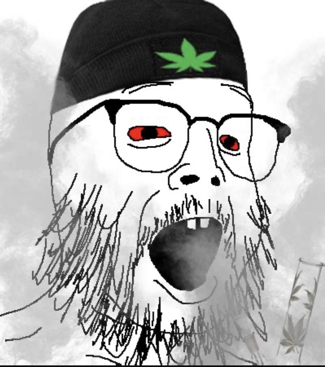 MeinGottNiles's tweet image. "Hello, my dude. May I interest you in this new strain that was crossbred by the government to measurably drop your IQ and irreparably damage your time perception? It smells like shіt!"

"I'm just here to buy a pack of cigarettes."

"Those things will kіll you, man."