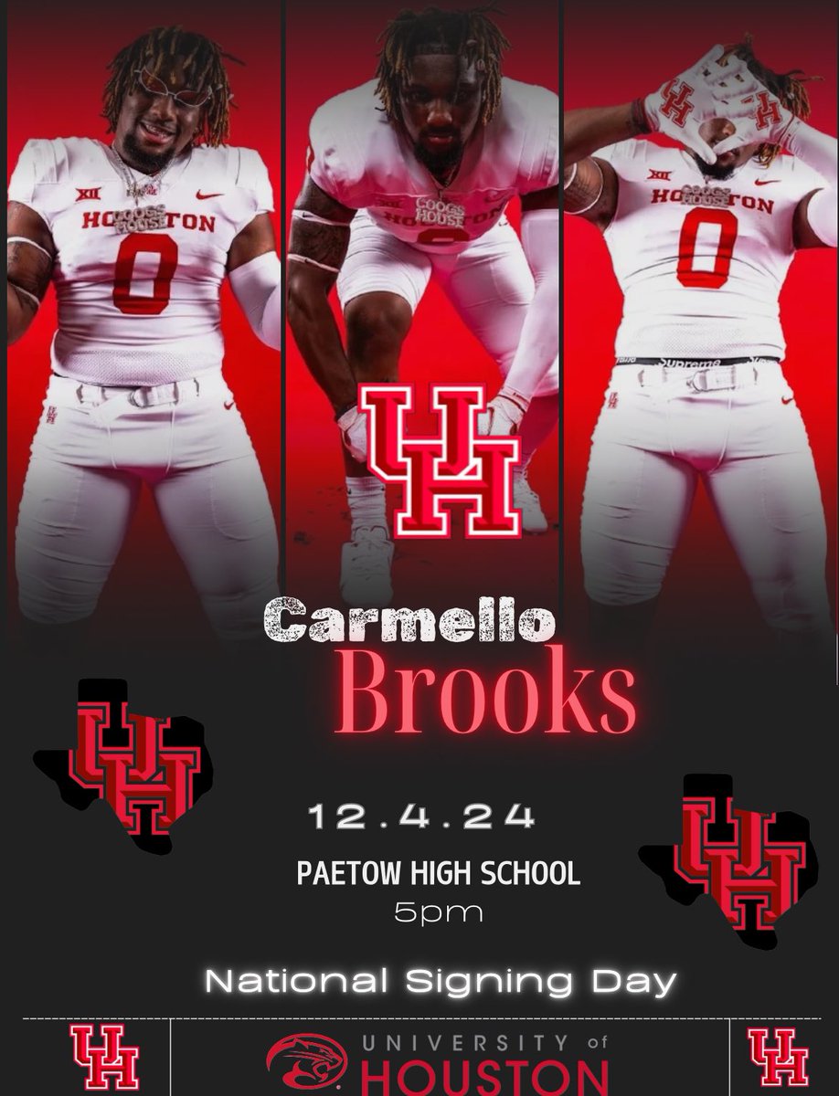 MelloBrooks_'s tweet photo. Signing to the Coogs House December 4th OFFICIALL DAY!!!
@Casey_Smithson 
@OscarGiles95 
@CoachWEFritz 
@coachdhicks 
@AdaezeQA 
@UHCougarFB 
@dctf https://t.co/geI5VVPgIL