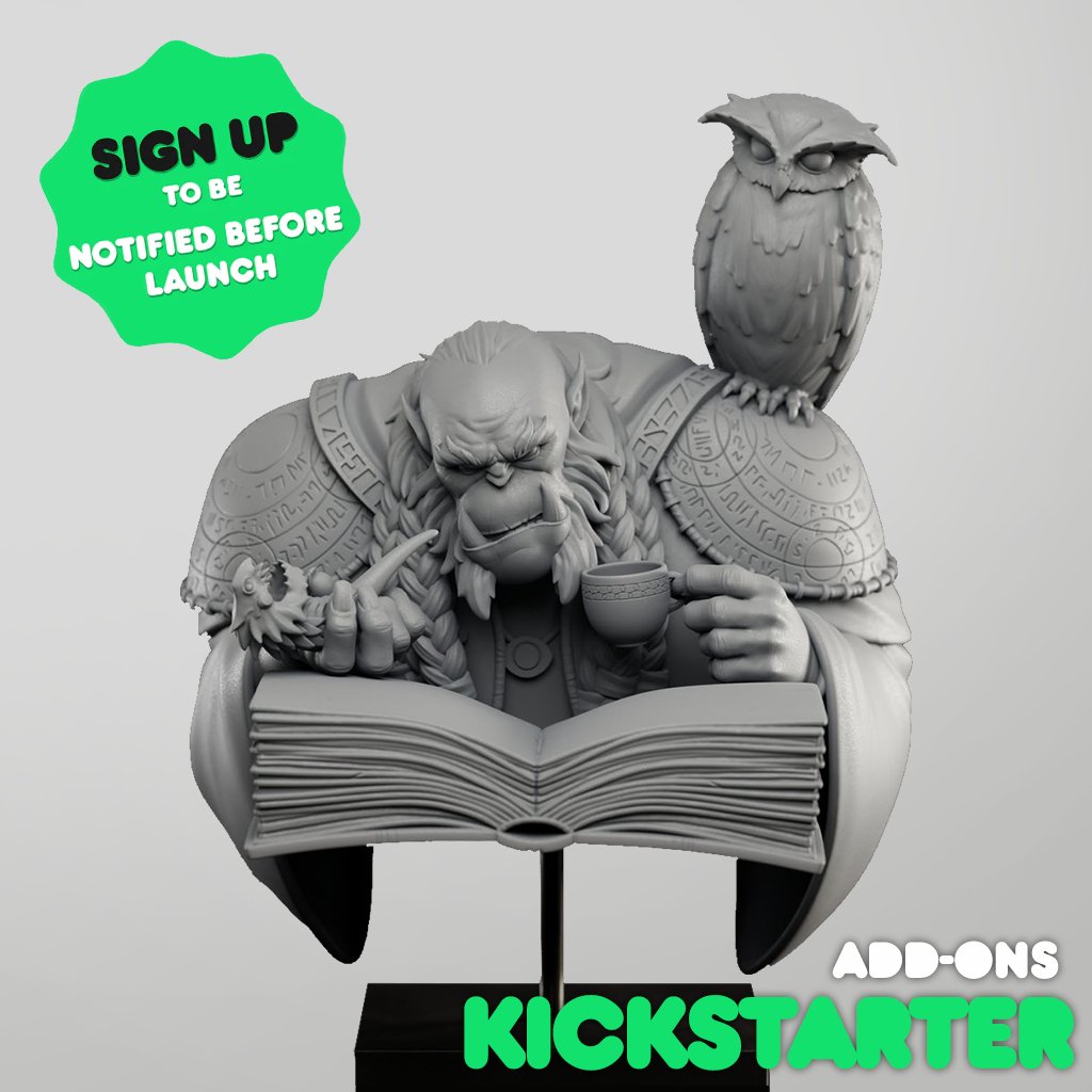 QuentinSculptor's tweet image. You want to get Orc wizard with Buddy owl ?
sign up to be notified ! 👏
👉kickstarter.com/projects/quent…
I'm pleased and honored to have Max's agreement to offer this magnificent miniature as an add-on to my #kickstarter.🎉
Based on amazing concept of @Max_Dunbar ✨