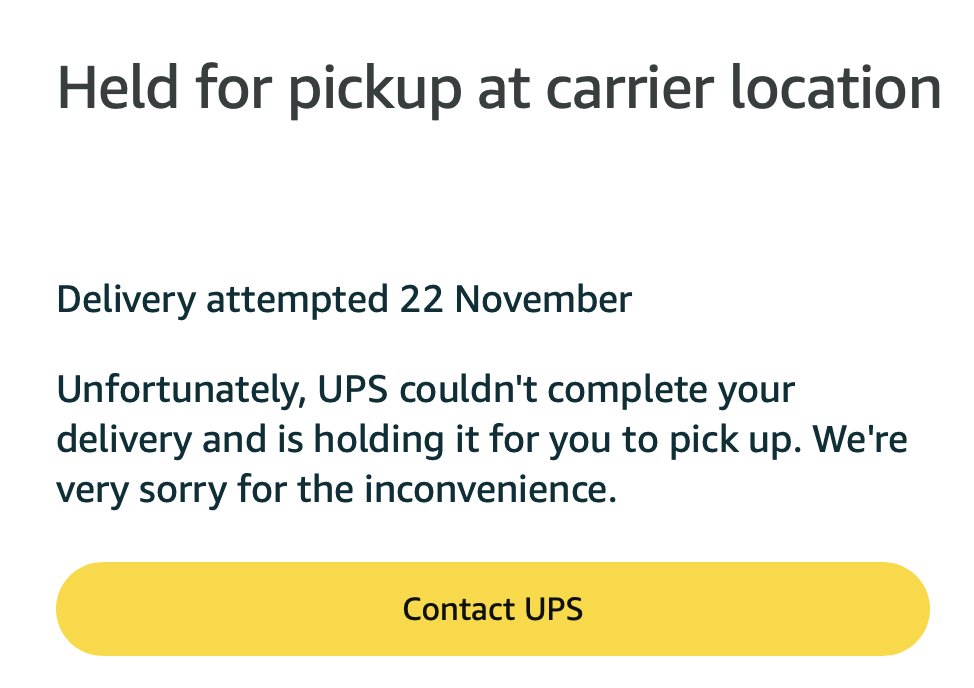 KolkeAtWork's tweet photo. @UPS  please monitor your drivers more closely. UPS in Canada often will go to an apartment building and not even try the buzzer to get in the building. Instead they leave a note outside saying attempted delivery. It's not true. https://t.co/c19j4ZitSC