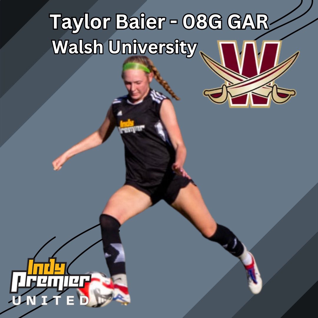 Indy Premier United GA (@indypremunited) on Twitter photo 🚨2026 Commitment🚨
Taylor Baier - 08G GAR - has committed to continue her athletic and academic career at Walsh University. She has been with Indy Premier for 2 years.
Congrats <a href="/taylorbaier/">Taylor Baier</a>.1
Thank you @ wuwomenssoccer
<a href="/indypremiersc/">Indy Premier SC</a> <a href="/fw_united_fc/">Fort Wayne United FC</a> 🚨2026 Commitment🚨
Taylor Baier - 08G GAR - has committed to continue her athletic and academic career at Walsh University. She has been with Indy Premier for 2 years.
Congrats <a href="/taylorbaier/">Taylor Baier</a>.1
Thank you @ wuwomenssoccer
<a href="/indypremiersc/">Indy Premier SC</a> <a href="/fw_united_fc/">Fort Wayne United FC</a>