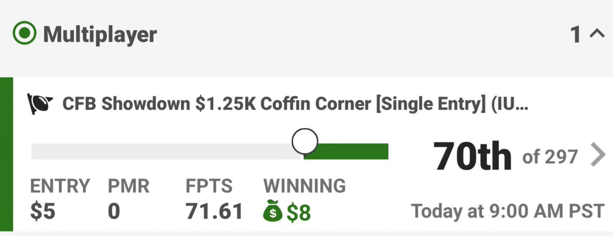 draftwarzDFS's tweet image. GREEN!