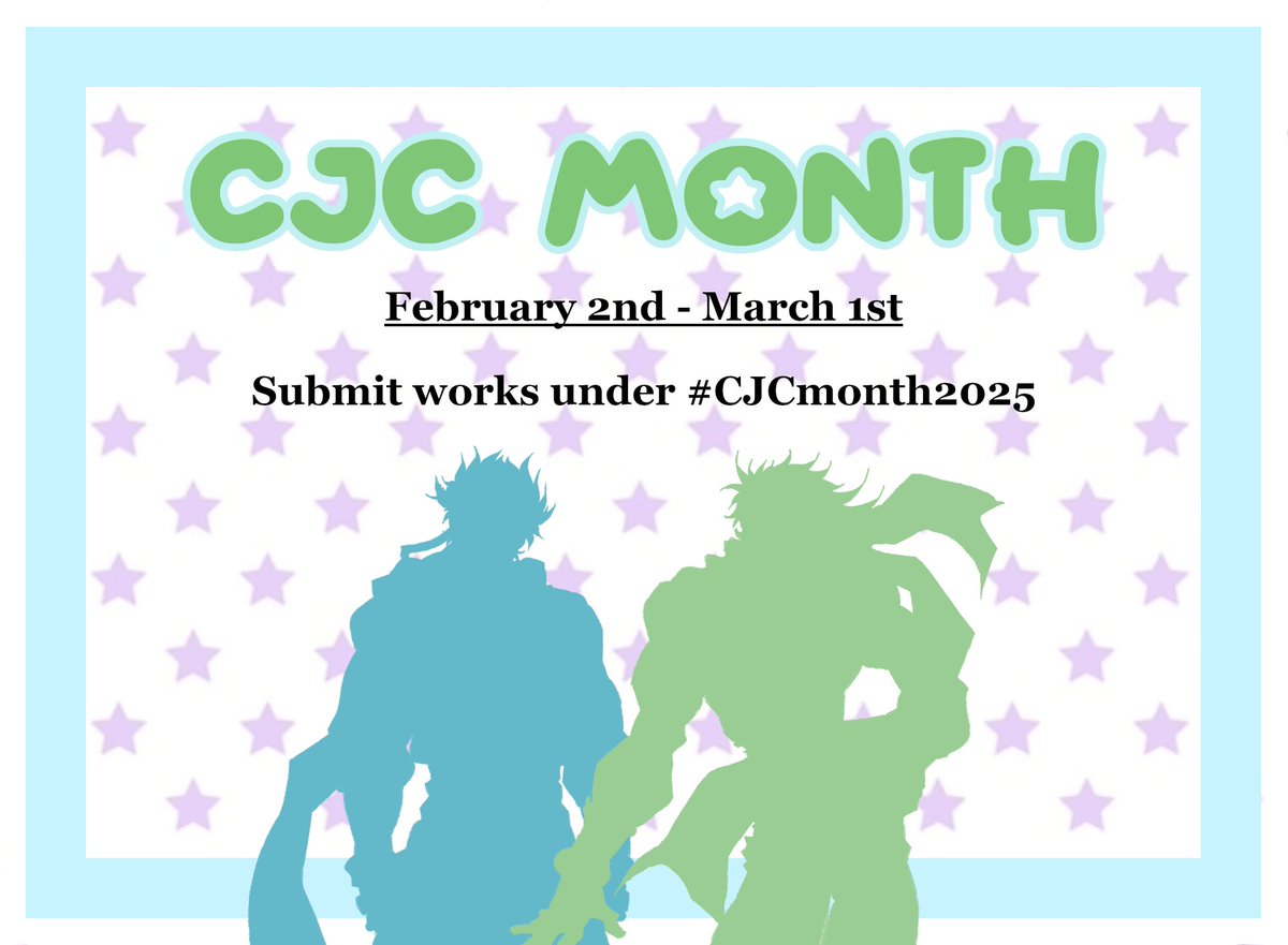 CJCmonth2025's tweet photo. Attention, Battle Tendency fans: #CJCMonth goes live soon!
The event will be held in February to recognize Caesar and his contribution. β€οΈ
Join us on Feb 2nd β March 1st 2025 π»βοΈπ»
Use the tag #CJCMonth2025 to share your works! We can't wait to see you!
#caejose #josecae #jjba https://t.co/Cc39Q91nlO