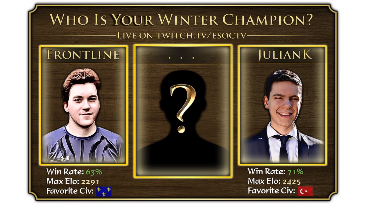 ESOCommunity's tweet photo. Winter Championships for AoE3 are 1 day away! https://t.co/MrVZfWmtiI