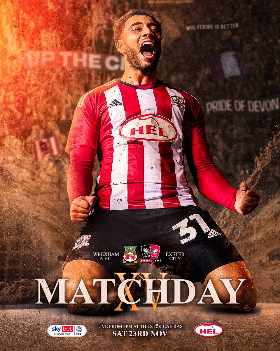 Paul Mladjenovic (@paulmlad_design) on Twitter photo Happy to collab with my old friends at <a href="/OfficialECFC/">Exeter City FC</a> to create a Gladiator themed Matchday Graphic for their
<a href="/SkyBetLeagueOne/">Sky Bet League One</a> game against <a href="/Wrexham_AFC/">Wrexham AFC</a> earlier today π¨βοΈ Happy to collab with my old friends at <a href="/OfficialECFC/">Exeter City FC</a> to create a Gladiator themed Matchday Graphic for their
<a href="/SkyBetLeagueOne/">Sky Bet League One</a> game against <a href="/Wrexham_AFC/">Wrexham AFC</a> earlier today π¨βοΈ