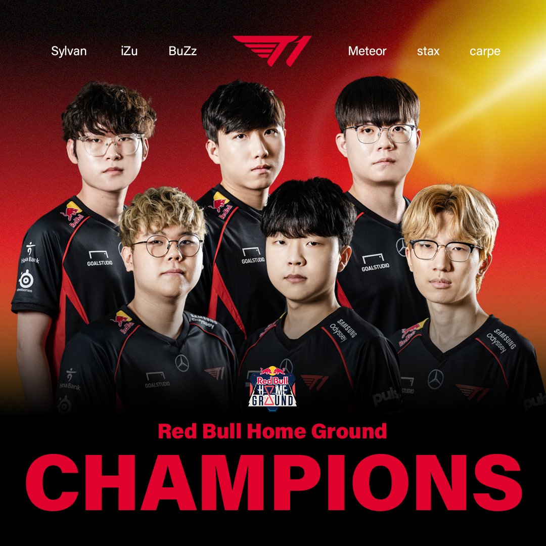 𝟚𝟘𝟚𝟜 ℝ𝕖𝕕 𝔹𝕦𝕝𝕝 ℍ𝕠𝕞𝕖 𝔾𝕣𝕠𝕦𝕟𝕕 ℂ𝕙𝕒𝕞𝕡𝕚𝕠𝕟𝕤

쟁쟁한 팀을 뚫고 결승에 온 T1이 베를린에서 마침내 우승컵을 들어 올립니다.
돌아오는 2025년 VCT에서도 멋진 모습 보여드리겠습니다.
응원해 주신 팬 여러분 감사합니다.

We rise above toughest teams to finally lift the