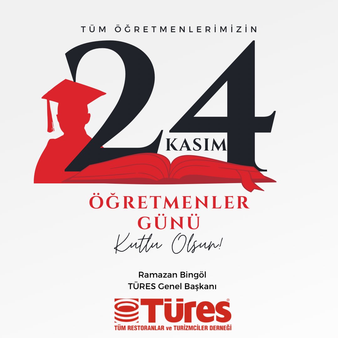 Çocuklarımızın yetişmesinde büyük rol oynayan ve her türlü fedakarlığı gösteren öğretmenlerimizin 24 Kasım Öğretmenler Günü kutlu olsun.

<a href="/RamazanBingol/">Ramazan Bingöl</a> 
TÜRES Genel Başkanı