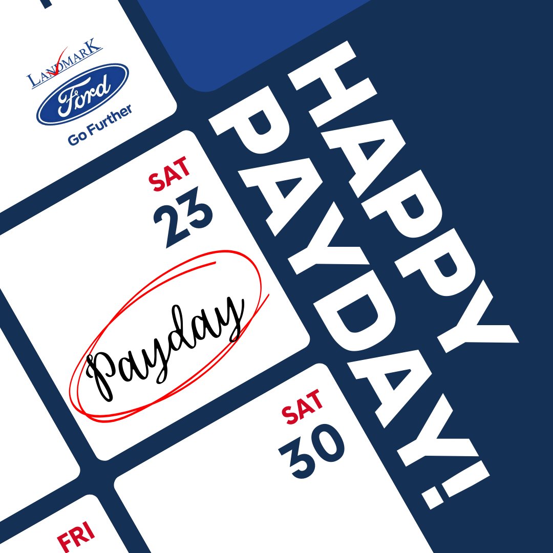 FordLandmark's tweet photo. Your payday deserves a reward! Treat yourself to a down payment on a new Ford! 🥳🚙 https://t.co/Izq9Fmyotb