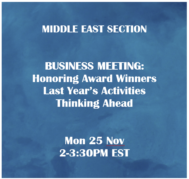📢
As MES is boycotting #AAATampa2024, we are having our business meeting online. Join us to honor our awards winners (service award, grad student paper, photo award), review last year's activities, and think and plan the year ahead. Mon 25 Nov, 2PM EST. Zoom registration link 👇