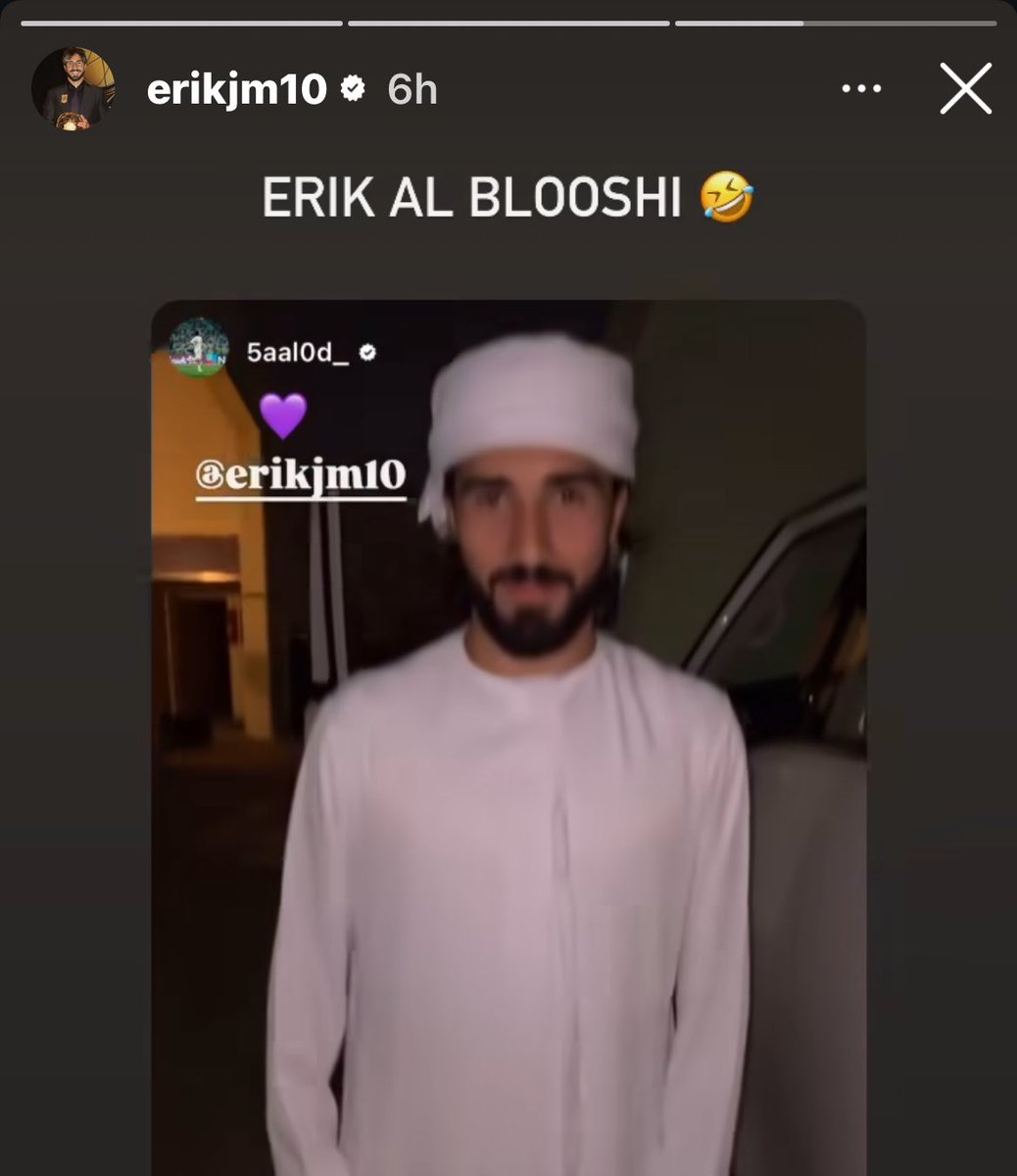 ايريك عبر IG :

ايريك البلوشي 🤣