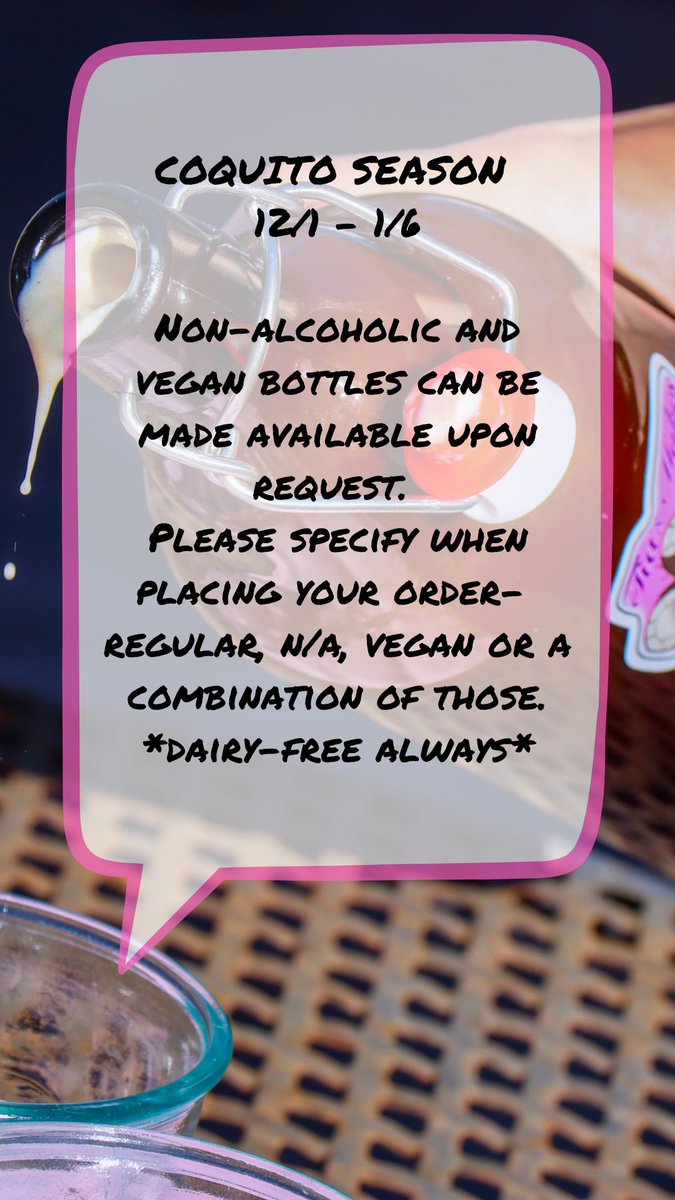 COQUITO orders staying open until Monday!