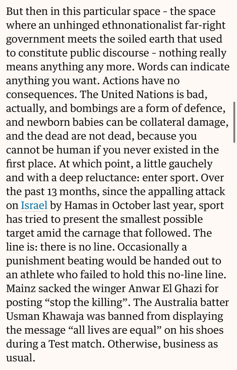 _Zeets's tweet photo. No secret that I’ve beefed with the UK football writers for years, but this is admirable by Liew to write about the cowardice of the whole football world in looking the other way as Palestinians are killed 

https://t.co/DDM3tB2XmY https://t.co/a3RjhAcrxr