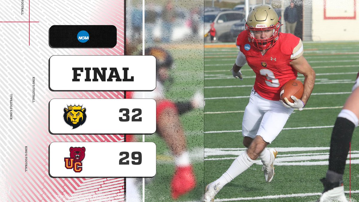 FB | WE'RE STILL DANCING!

DiGregorio catches the game-winning touchdown pass with 18 seconds to go as <a href="/KingsCollegeFB/">King's Football 🏈</a> defeats Ursinus, 32-29, in the First Round of the 2024 NCAA Division III Championships!

#MonarchNation // #EarnTheCrown