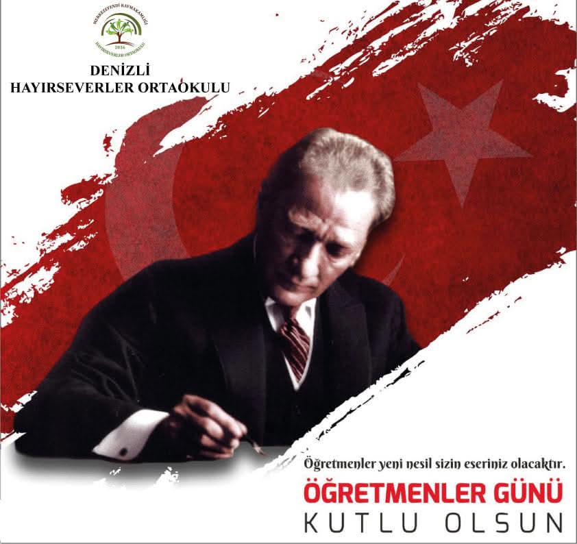 “24 Kasım Öğretmenler Günü”nü en kalbi duygularımla kutluyor, başta Başöğretmenimiz Gazi Mustafa Kemal Atatürk olmak üzere, şehit öğretmenlerimizi ve ebediyete irtihal etmiş tüm öğretmenlerimizi rahmet, saygı ve minnetle anıyorum. #ogretmenlergunu 
#24kasimogretmenlergunu