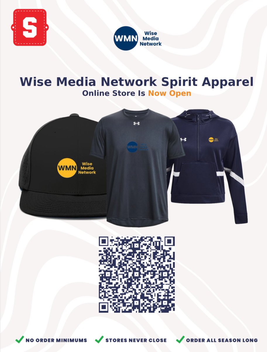 WiseMediaWMN's tweet photo. Big News! Wise Media Network is proud to announce the official launch of our Spirit Apparel Shop on Squad Locker! Now you can rep your Wise pride with exclusive gear designed for every fan.
Shop now: https://t.co/kZa7jhVwsC https://t.co/nomozKpuea
