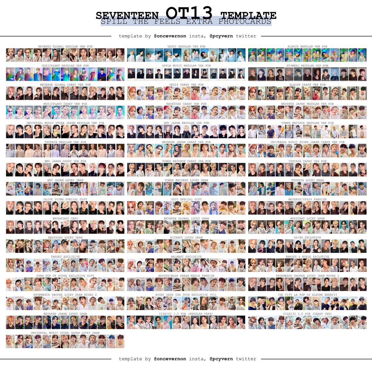 seventeen spill the feels pob/fansign/lucky draw/extra photocards
