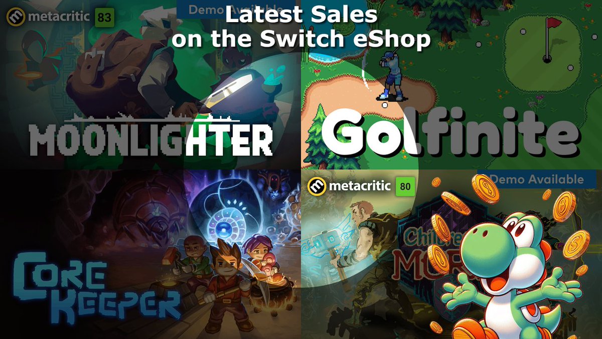 NindieSpotlight's tweet photo. Check out 15 new AAA and #IndieGames on sale today for #NintendoSwitch: #ChildrenofMorta, #CoreKeeper, #Moonlighter, #Golfinite, #LootboxLyfe, #BendyandtheInkMachine, #PyramidQuest, #Dojoran, #TEN, #Bumballon, #TrashQuest, and more!
https://t.co/t7wN7G6s55 https://t.co/BWzHH2bxZA