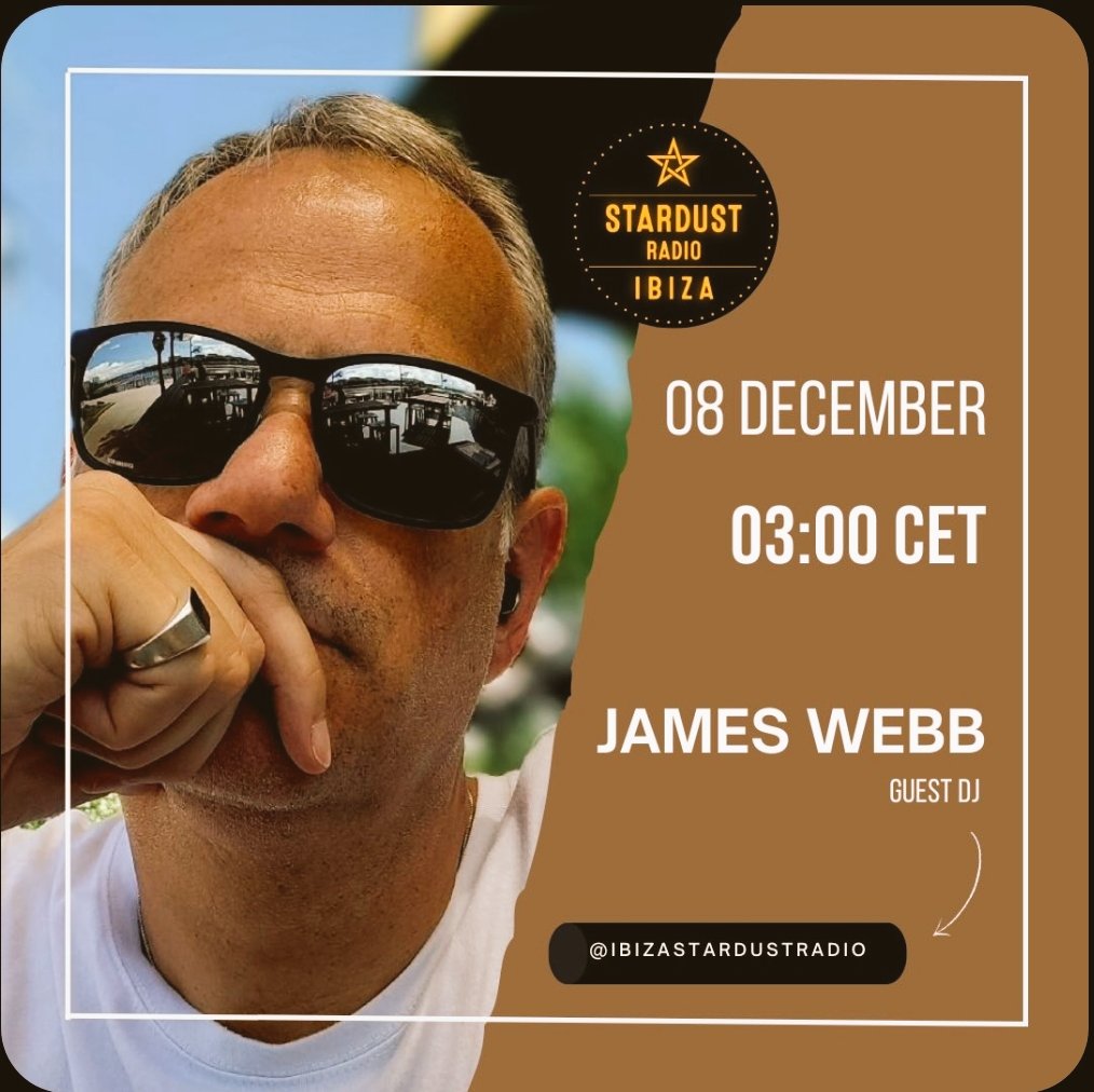 JWebb3's tweet photo. ***MARK YOUR CALENDARS***

I'm a guest DJ on Ibiza Stardust Radio. 
********** Dec 7th @9pm EST. **********
Download their app here -- link in bio -> https://t.co/30aoxcCboG
https://t.co/R7cvv62aEF
➤ Instagram --> https://t.co/ZjdX6oGLQF
➤ Facebook --> https://t.co/UkDq4zxSw5 https://t.co/3jceMD6pQP