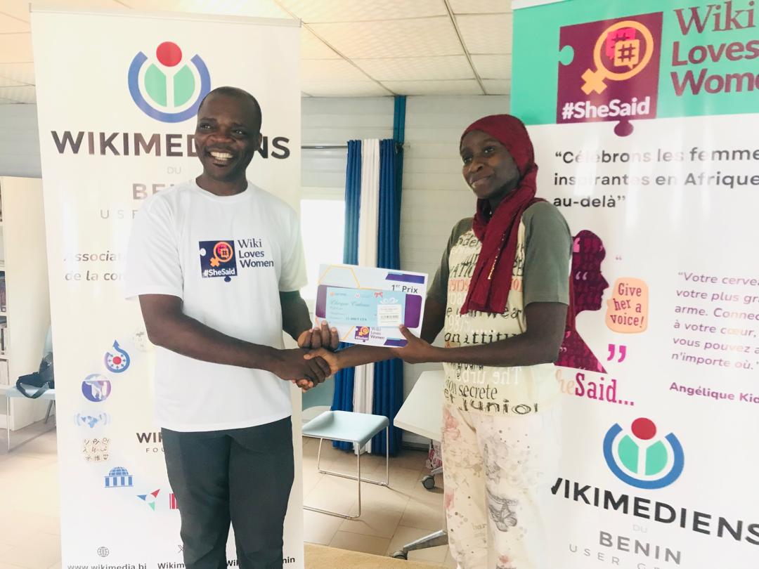 WikimediaBj's tweet photo. Félicitations aux participants de la campagne #Shesaid 2024 au #Bénin . Aujourd'hui, nous avons clôturé cette belle aventure avec la remise des attestations et prix aux meilleurs contributeurs. Merci à tous pour votre engagement ! #WikiFranca #WikimediaBj #WikiLovesWomen https://t.co/1veunpX6qo