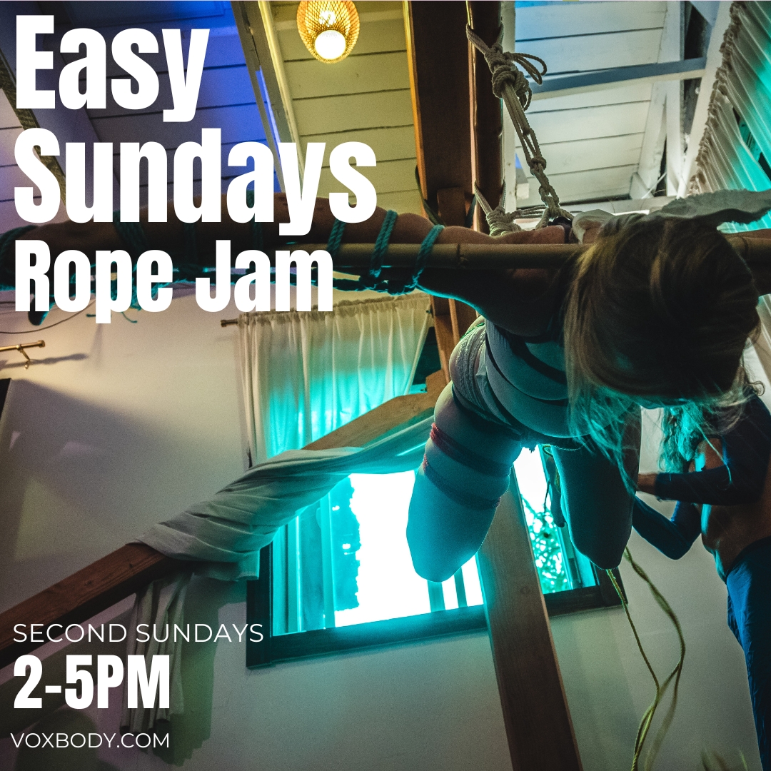 VoxBody Studio welcomes you for a relaxing Sunday of rope and community. Join us for tea, cosy music, and good people. Winter dates posted! Tickets here: tickettailor.com/events/voxbody…