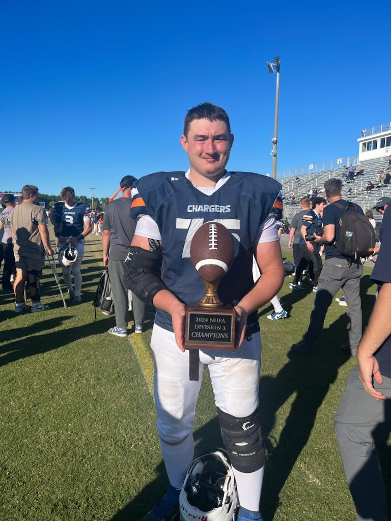 At the end of my last football game in my senior season we walked away with a 42-0 dub. I was given the honor of being an NHFA all star for the second year in a row.