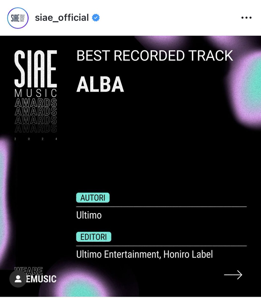 iamathenablue's tweet photo. Felice stasera rappresenta la #UltimoRecords per le due nomination dei #SIAEMusicAwards per la "Best recorded track" con Alba e Tornare a te
🍀🍀🍀 #Ultimo ❤️❤️❤️ https://t.co/0FgCNeVifc