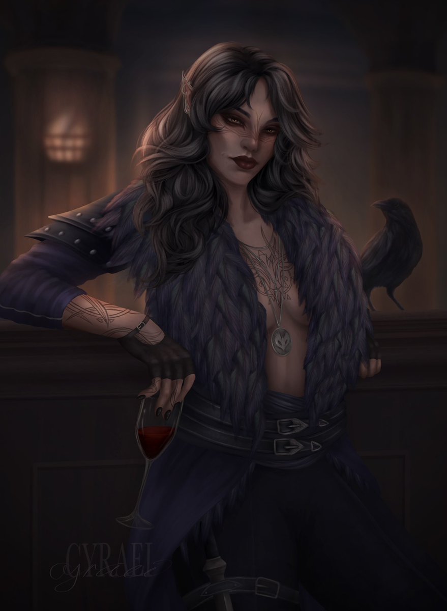 cyraeiart's tweet image. my rook from #DragonAgeTheVeilguard - rhiannon, an antivan crow 🖤
