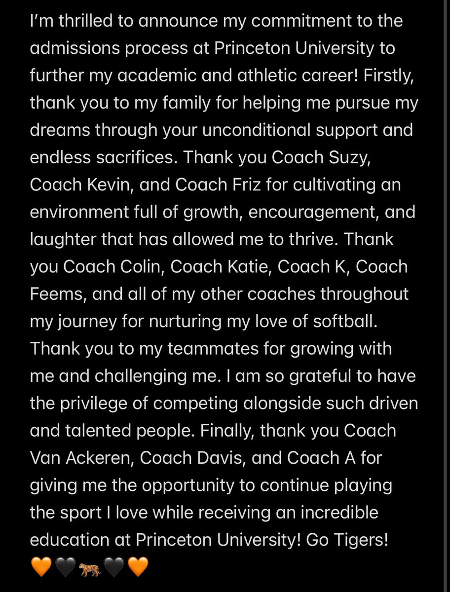 Go Tigers! 🐅🧡🖤 <a href="/PUSoftball/">Princeton Softball</a> <a href="/CoachSween/">Lisa Van Ackeren</a> <a href="/CoachDavis1321/">Alyssa Davis</a> <a href="/SuzyWillemssen/">Suzy Willemssen</a> <a href="/kevinbednoski/">Kevin Bednoski</a> <a href="/VGWillemssen/">VA Glory National Willemssen</a> <a href="/RiversideRamsSB/">Riverside Rams Softball 🥎</a>