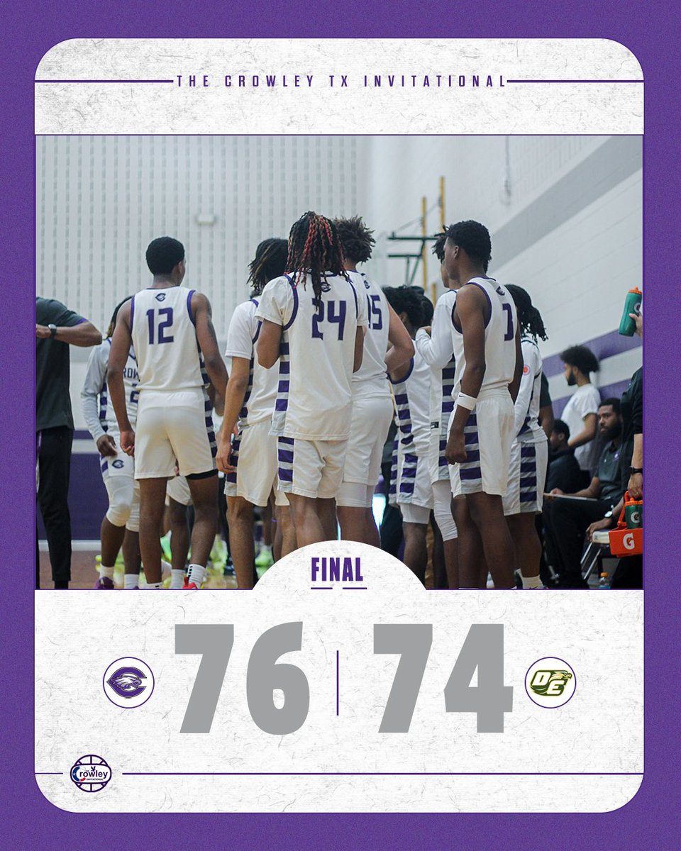 Platinum Bracket Consolation Final Score

Crowley Eagles: 76
Desoto Eagles: 74