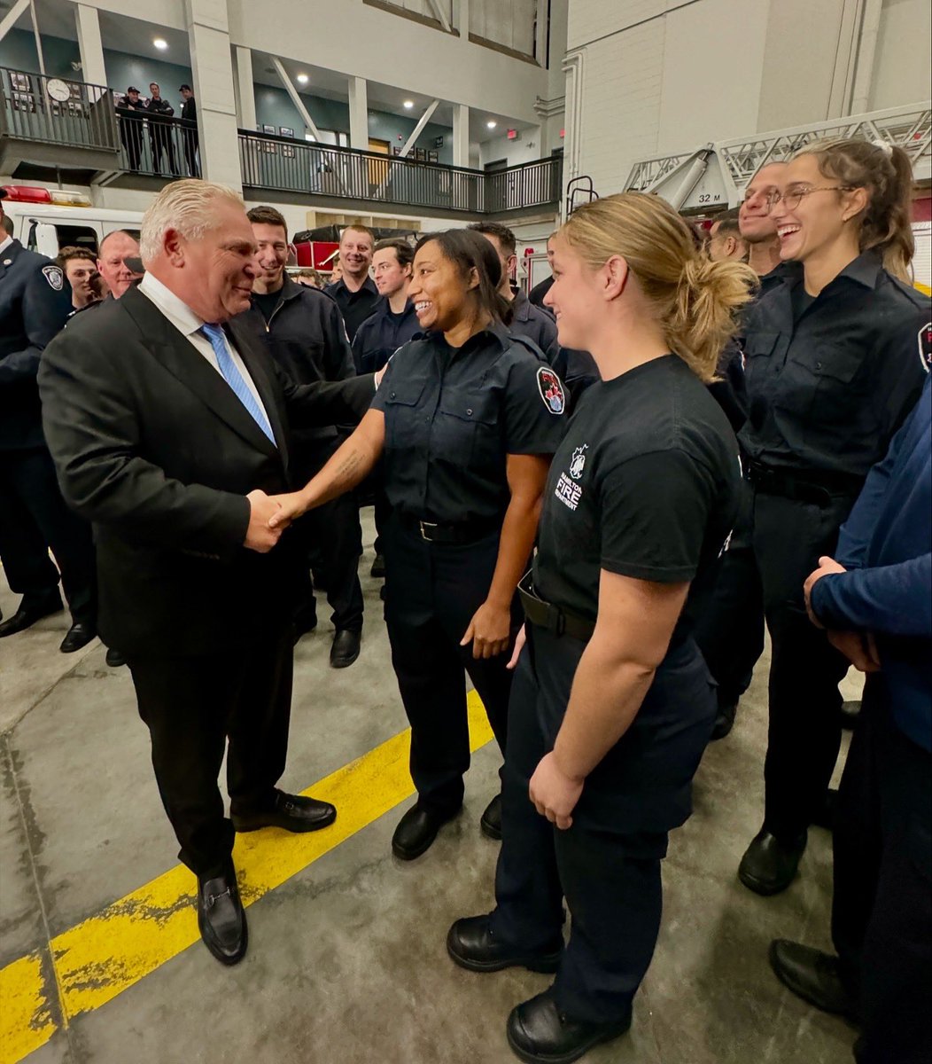 hamiltonfire288's tweet photo. Thank you to Premier @fordnation and Minister @DavidPiccini for visiting the Hammer to announce the expansion of occupational cancer coverage. Your commitment to supporting Ontario’s firefighters means the world to those who risk their lives daily to keep our communities safe. https://t.co/HeVTQR1IuE