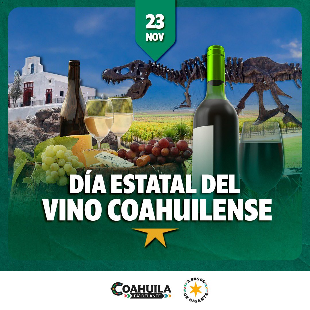 manolojim's tweet photo. Hoy estamos celebrando el Día Estatal del Vino Coahuilense, somos el estado número uno en calidad y el segundo estado que más produce vino en el país. Estamos muy orgullosos de nuestra riqueza vitivinícola, sin duda tenemos los mejores vinos del mundo. 🍷🍇🤠 #CoahuilaPaDelante #APasosDeGigante #SorpréndeteConCoahuila