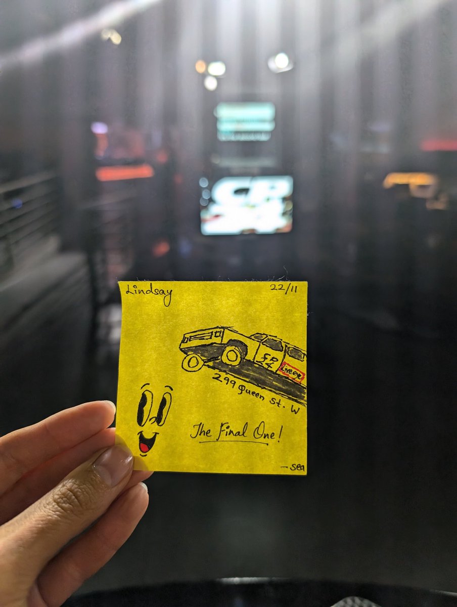 Breaking my hiatus on here to post one last time from the iconic 299 Queen St West 🖤 

Lots of new things on the way for us at CP24, starting next week.

The lovely note courtesy of <a href="/oshanapte/">Oshan Apte</a> !